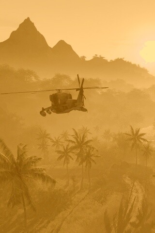 Вертолет над тропиками в crysis обои