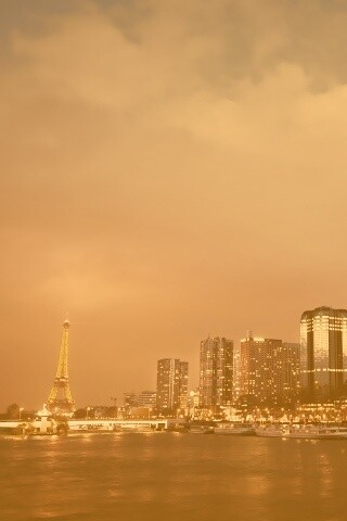 Вид на ночной Париж обои