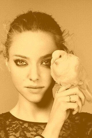 Девушка и попугай обои