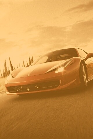 Красная Феррари на трассе обои