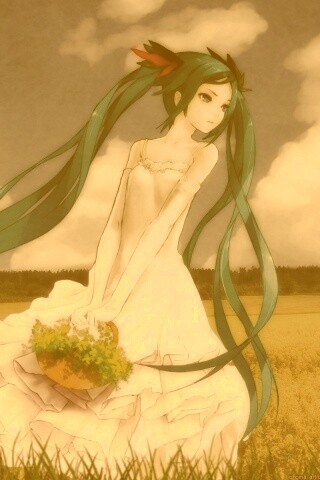 Хатсуне в поле обои