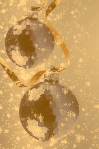 Синие новогодние шары обои