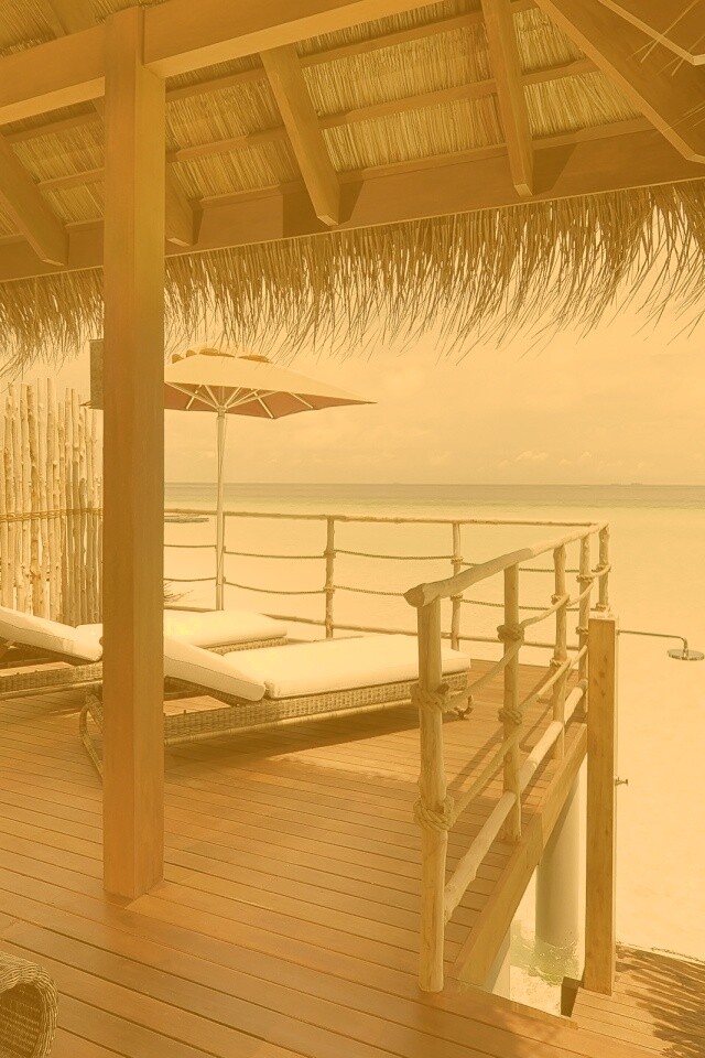 Домик на пляже обои