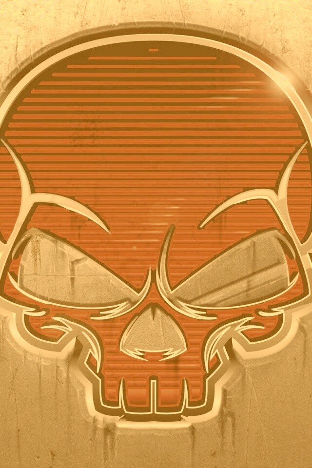 Красный череп лого обои