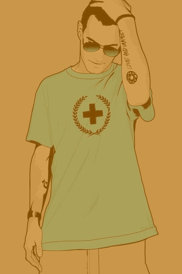 Парень в голубой футболке обои