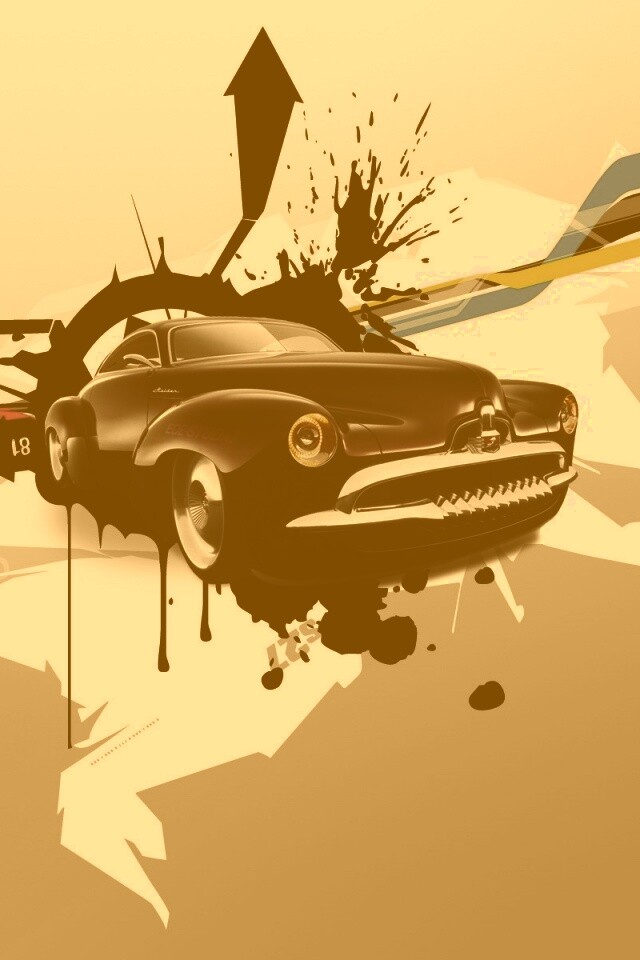 Абстракция с ретро авто обои