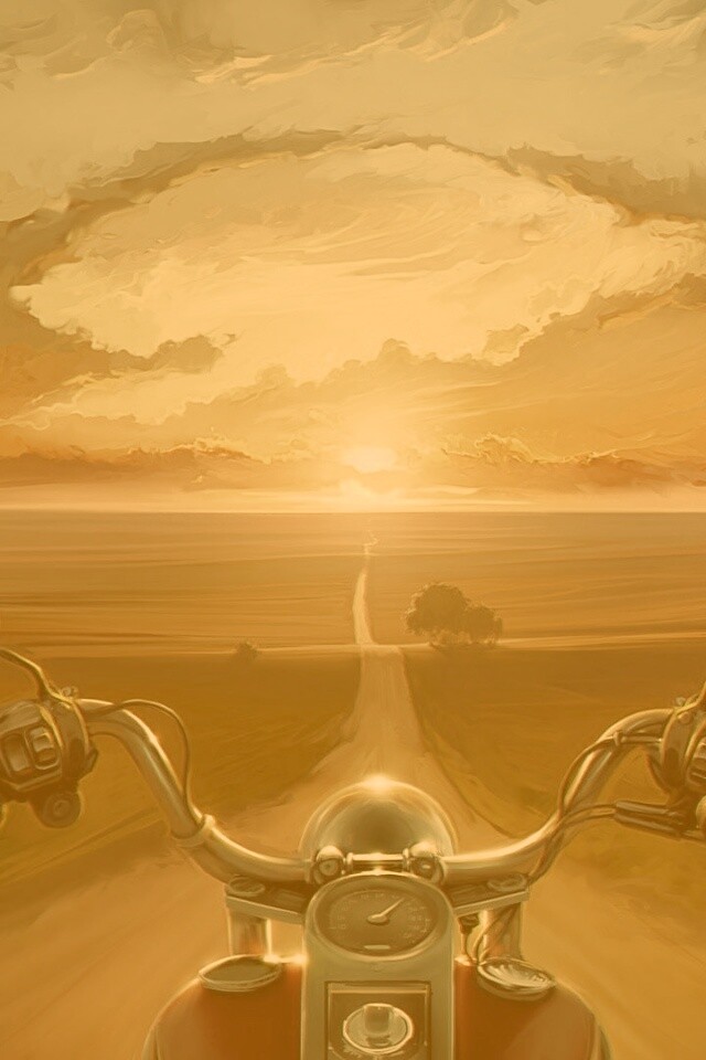 Дорога на закат обои