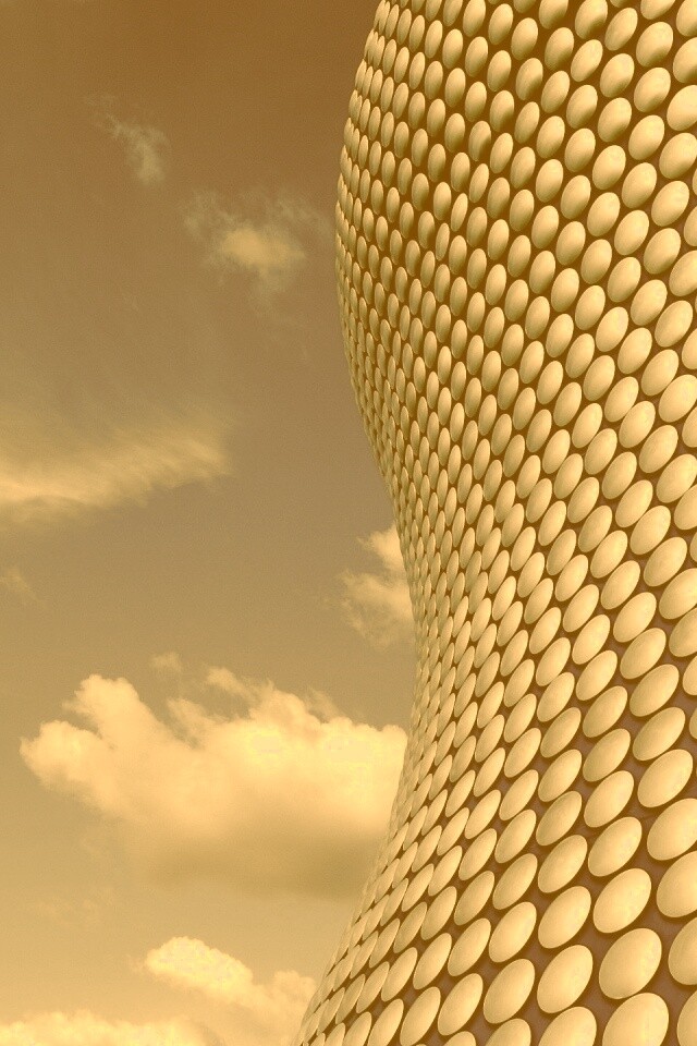 Стена из белых кругов обои