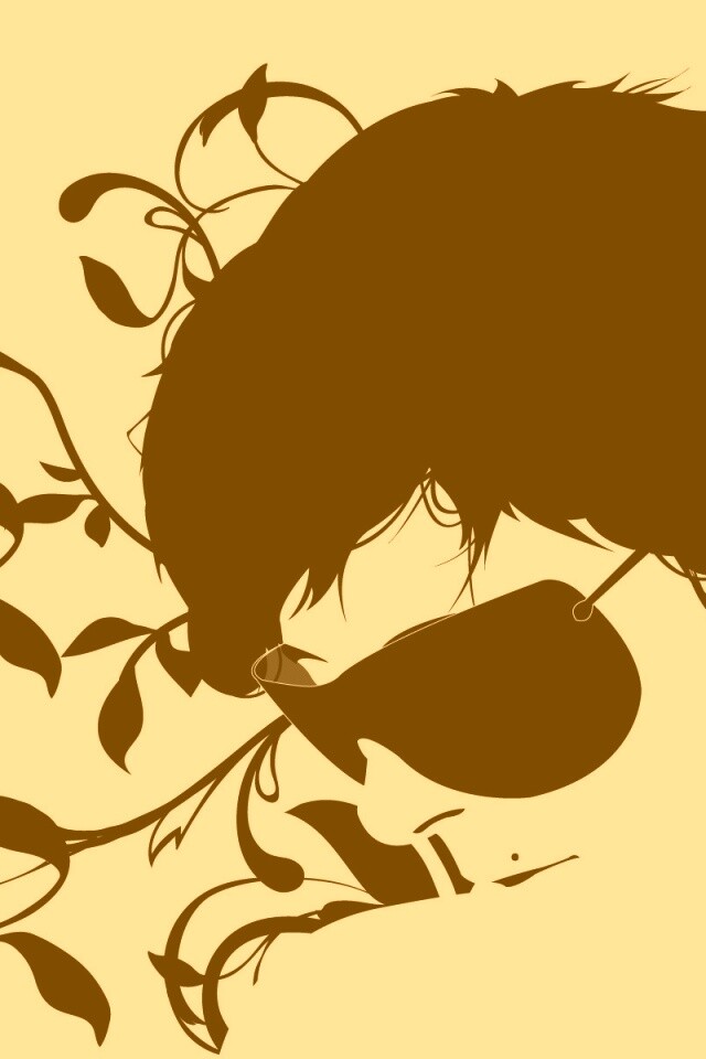 Парень на фоне узора обои