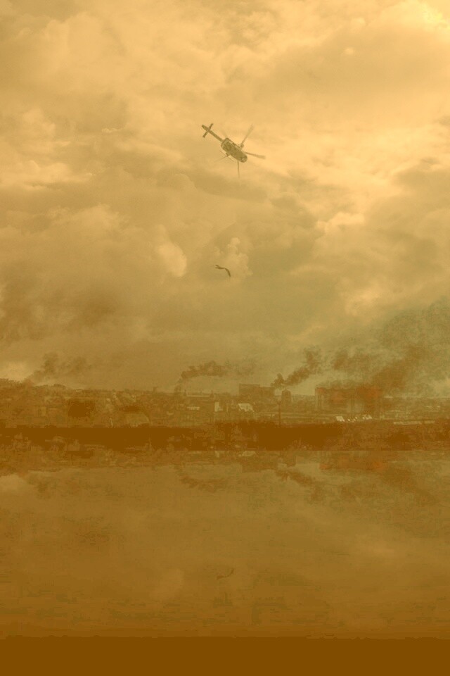 Дымящий город обои