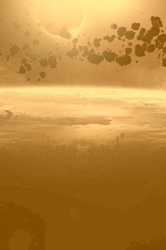 Пояс астероидов над планетой обои