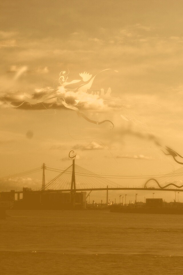 Абстракиця над мостом обои