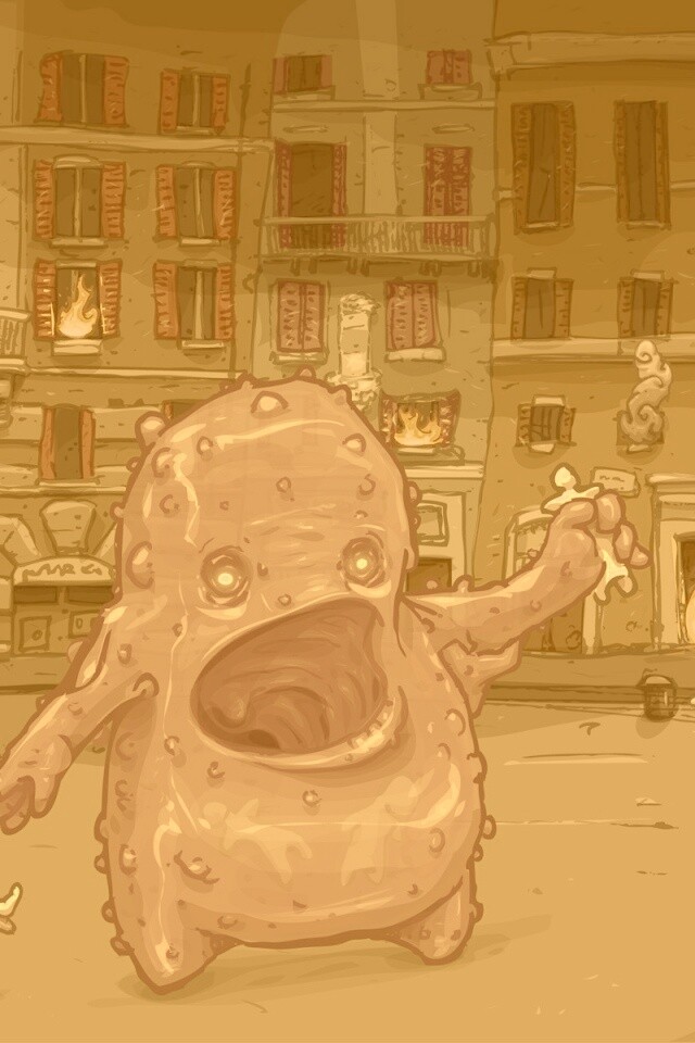 Монстр жрет людей обои