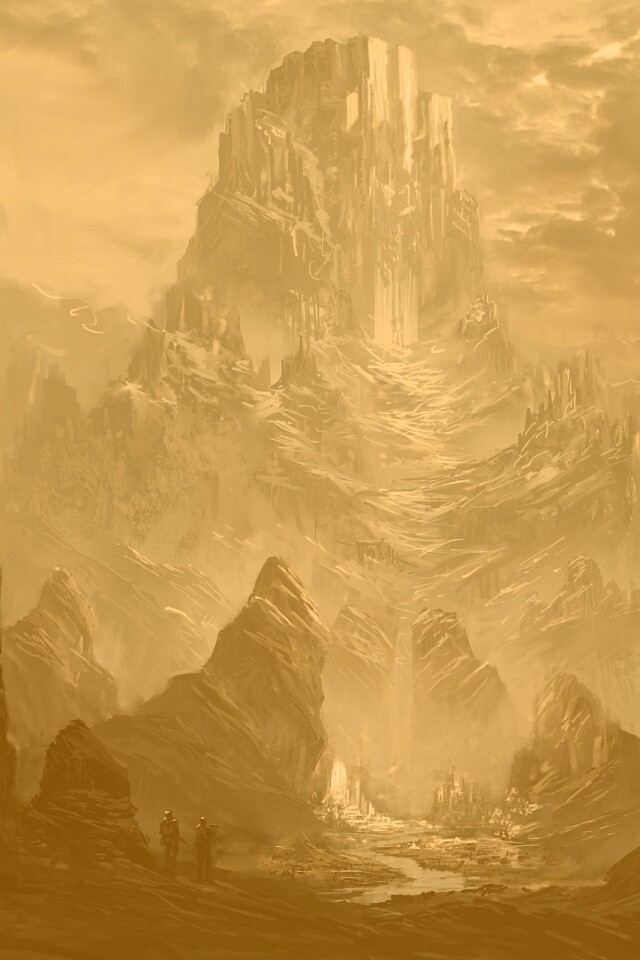 Город в горах обои