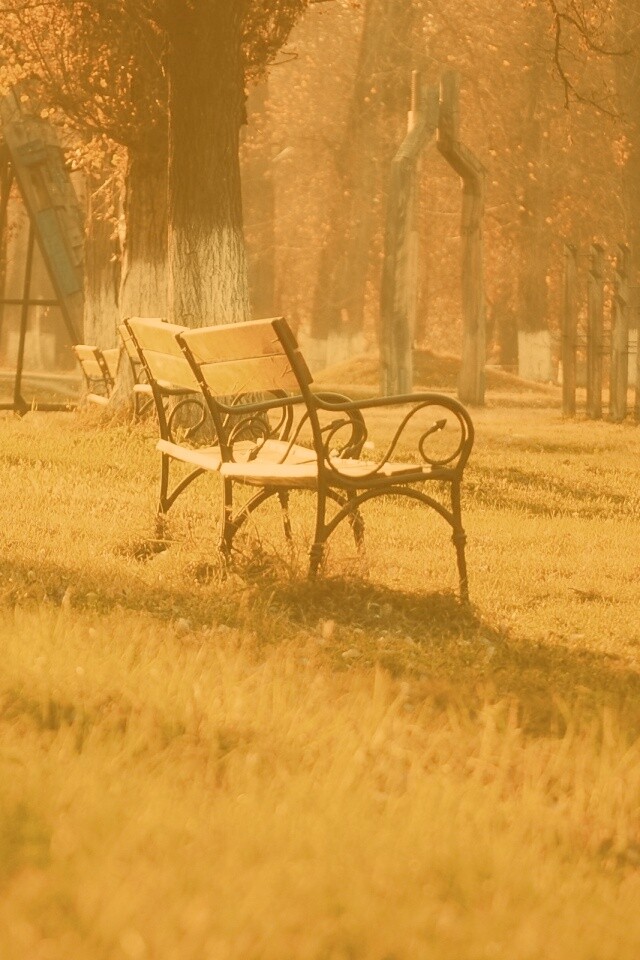 Скаймейка в осеннем парке обои
