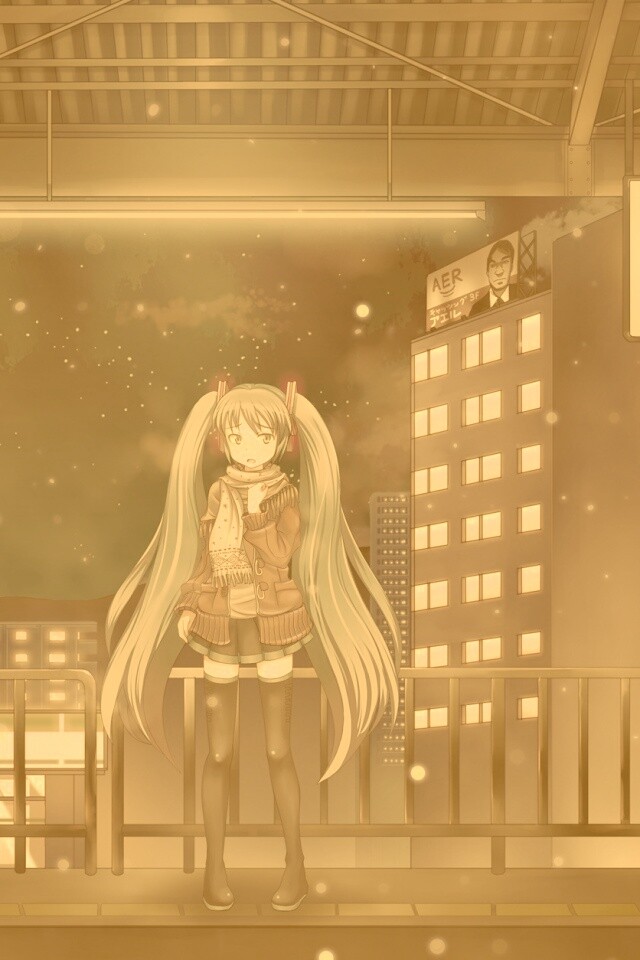 Девочка на остановке обои