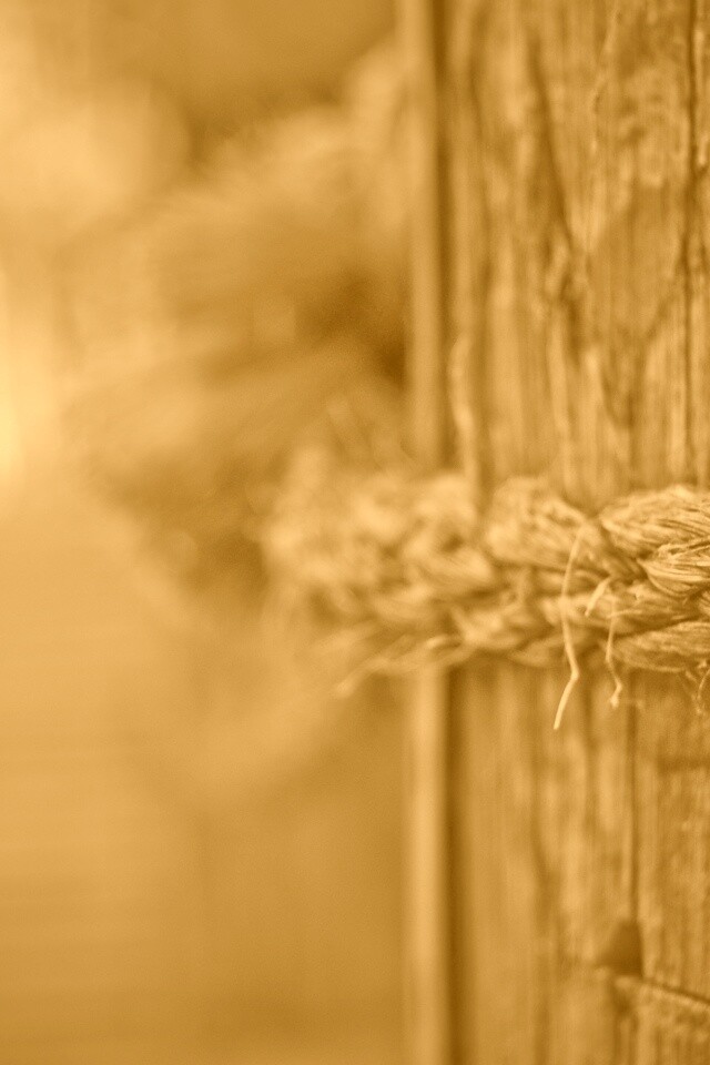 Веревка на деревянном столбе обои