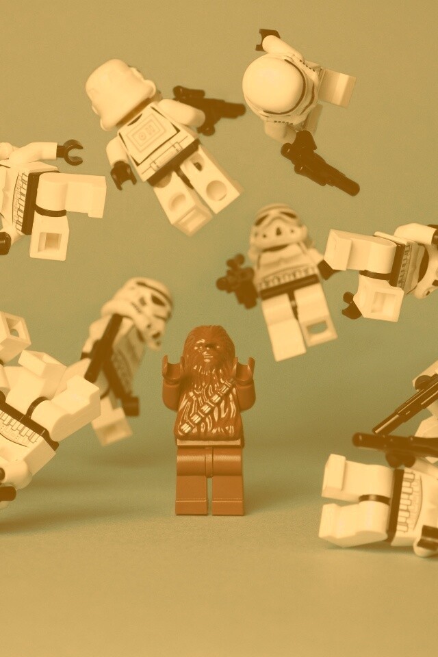 Чубака раскидывает имперских штурмовиков обои