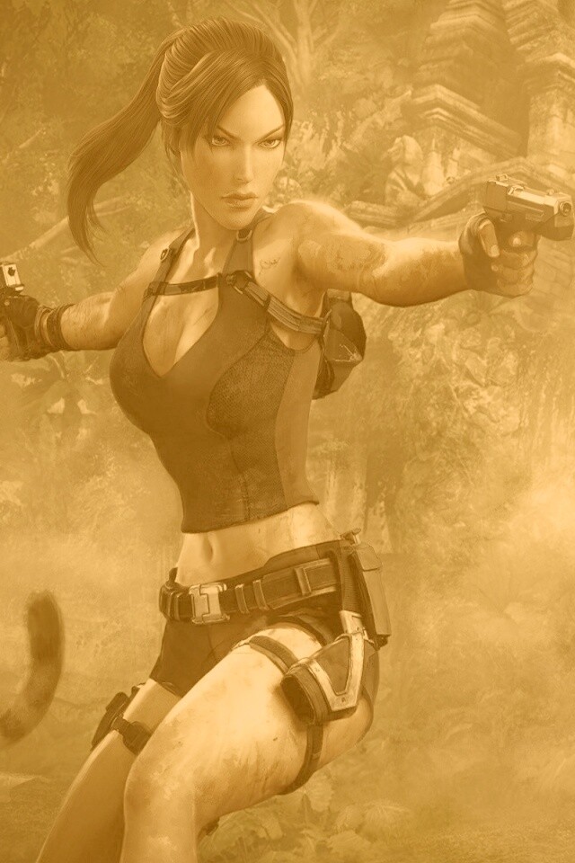 Лара Крофт протв тигров обои