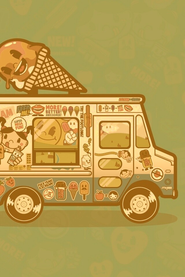 Фургончик мороженщика обои