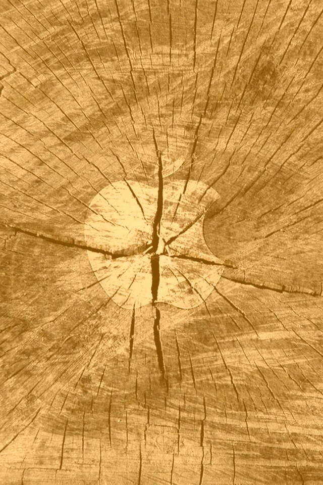 Логотип Apple на бревне обои