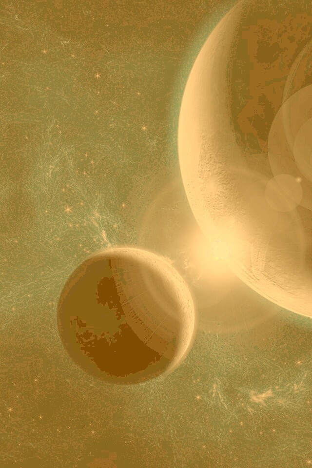 Планета и спутник обои