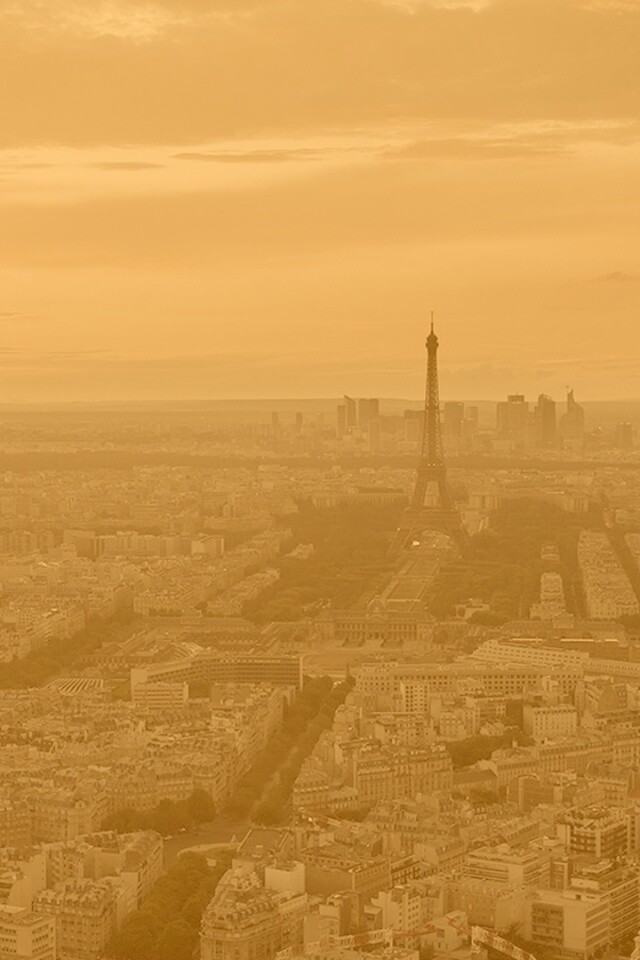 Вид на вечерний Париж обои