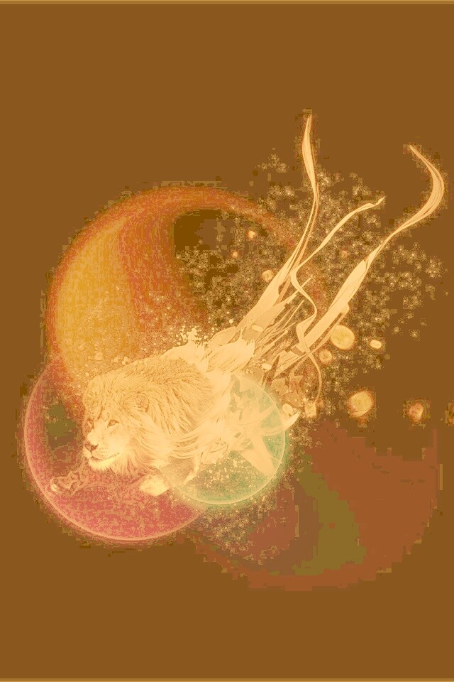 Лев в абстарктой фигне обои
