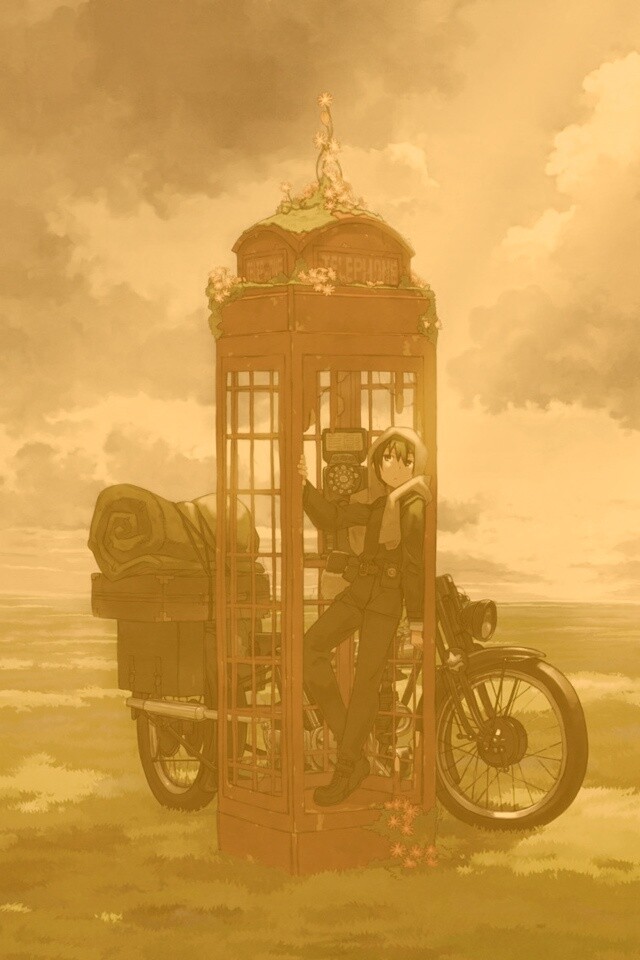 Парень в телефонной будке обои