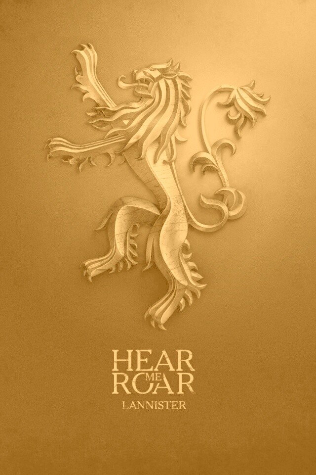 Металлический герб дома Ланнистеров обои