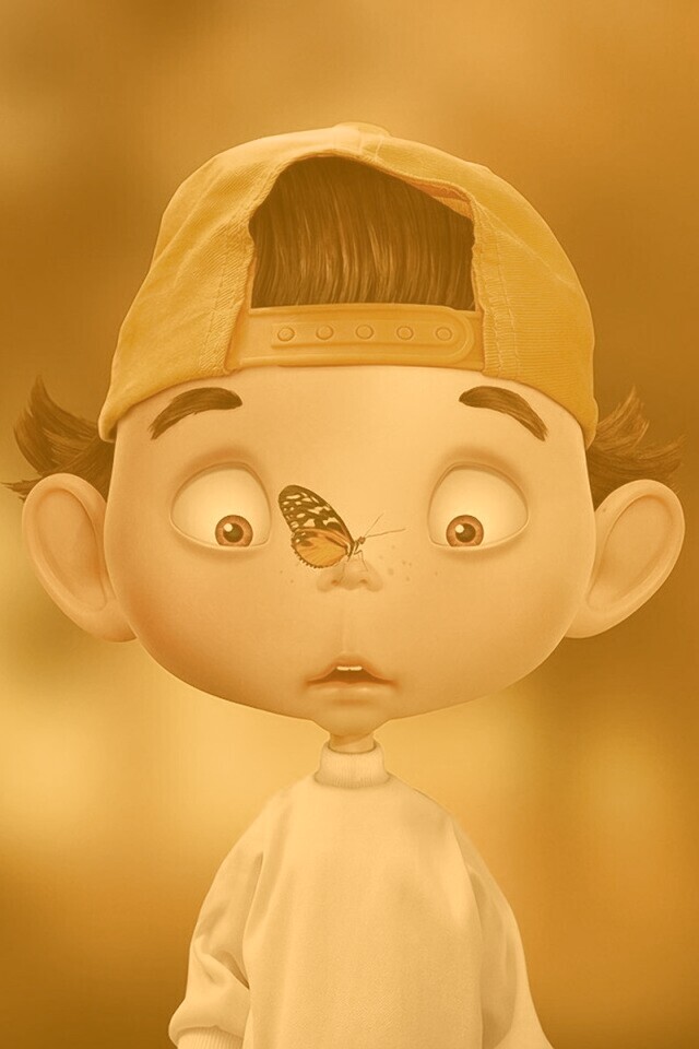 Бабочка на носу обои