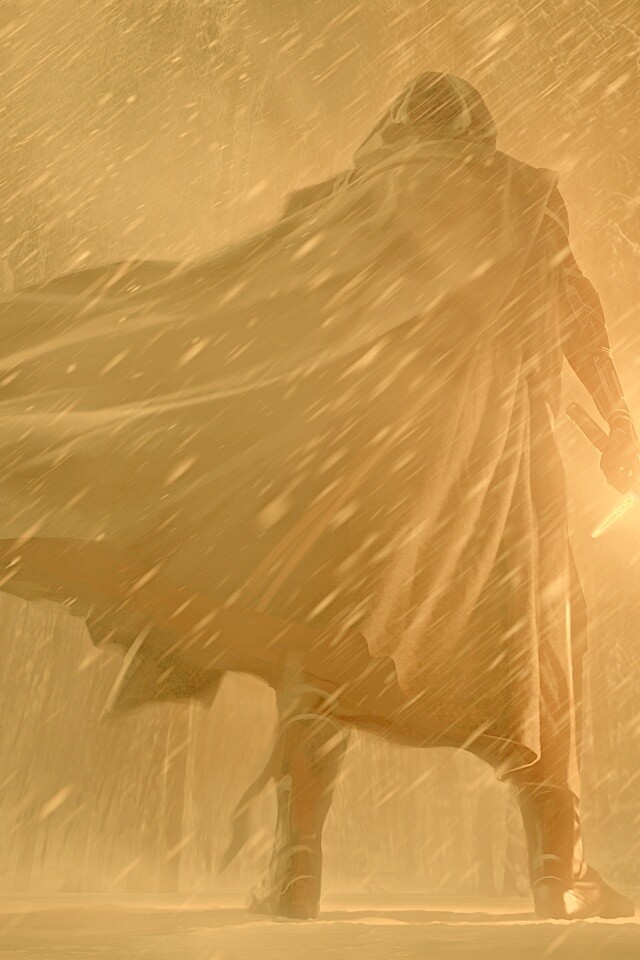 Кайло Рен в зимнем лесу обои