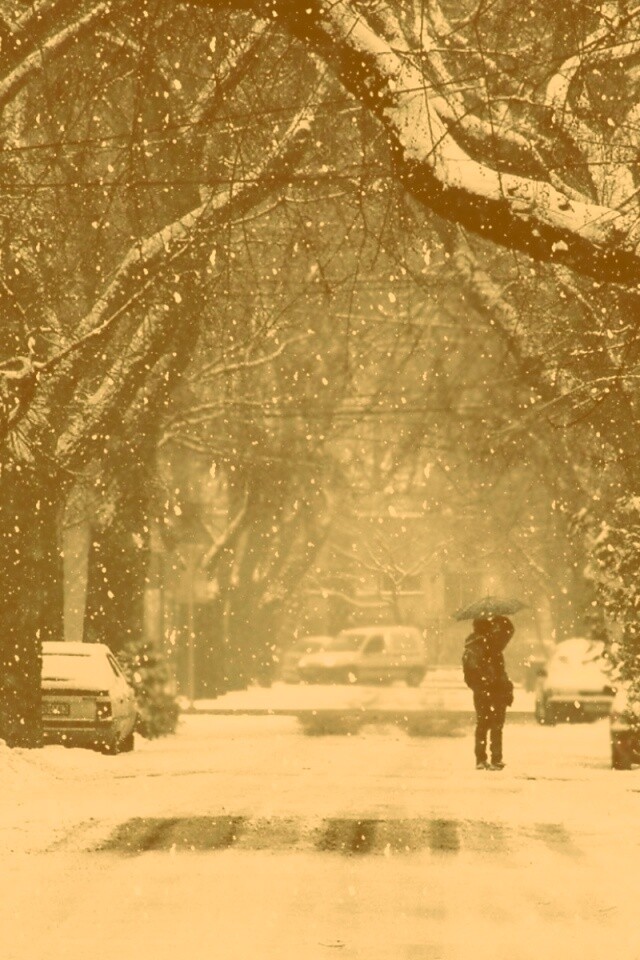 Зимняя улица обои