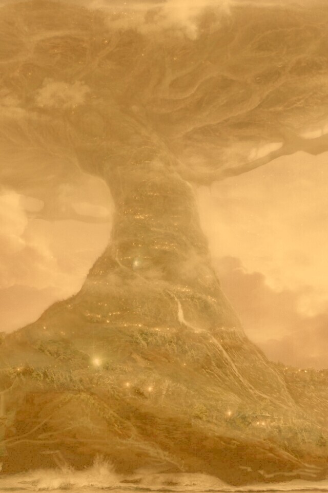 Дерево-город обои