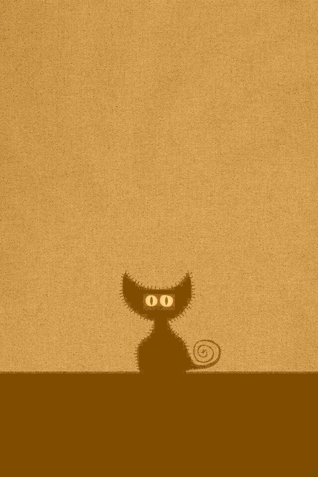 Чёрный кот в ночи обои