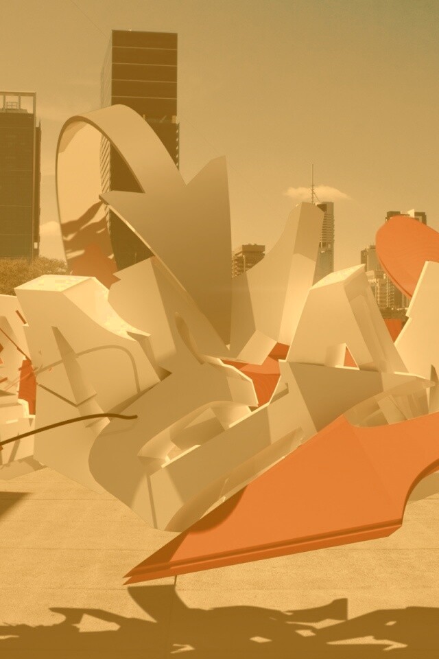 Трехмерное граффити обои