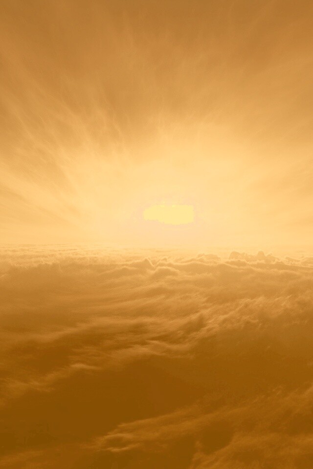 Закат над облаками обои