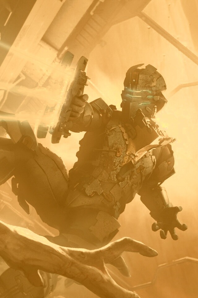 Айзек Кларк стреляет в монстра обои