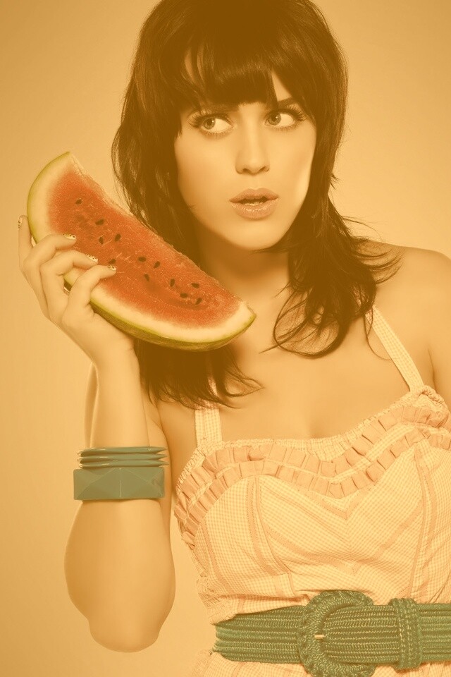 Кэти Пэри и арбуз обои