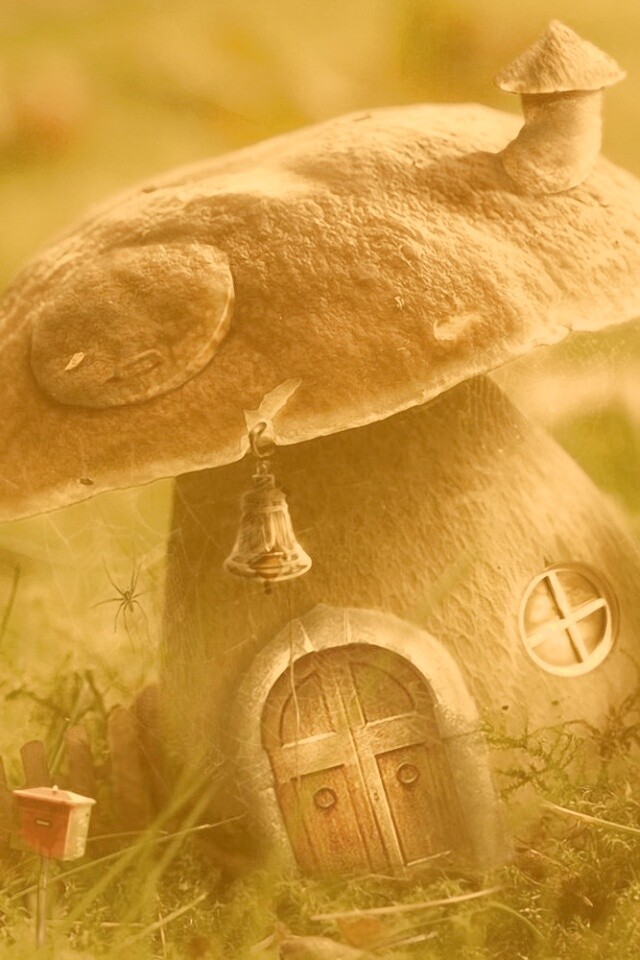 Грибы домики обои