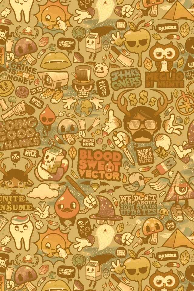 Коллаж из мультяшных картинок обои