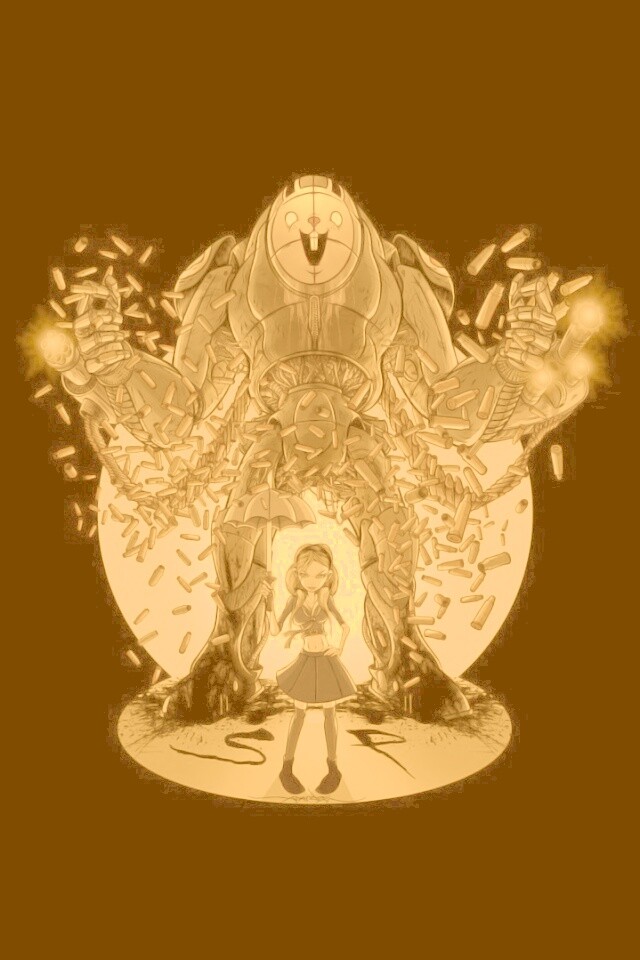 Куколка и боевой робот обои