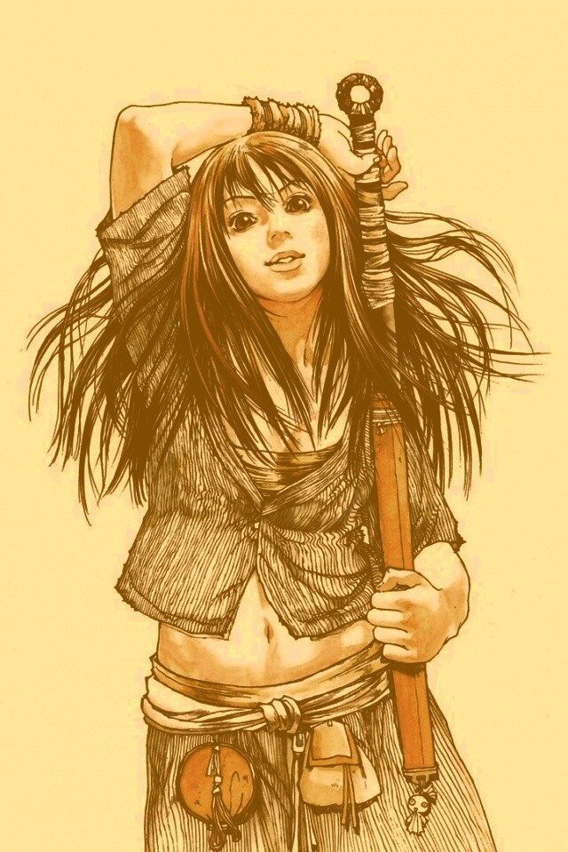 Девушка с битой обои