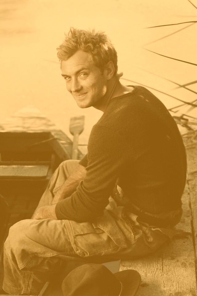 Джуд Лоу на лодке обои