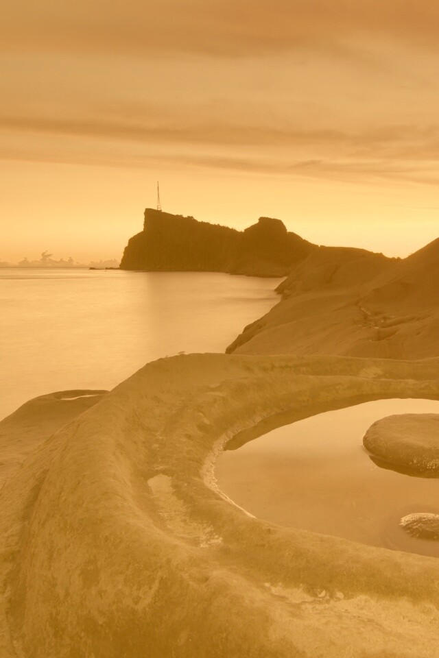 Закат на побережье обои