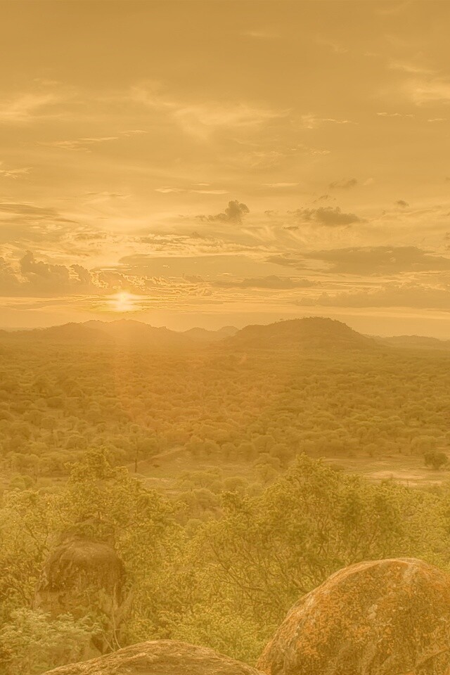 Закат в Африке обои