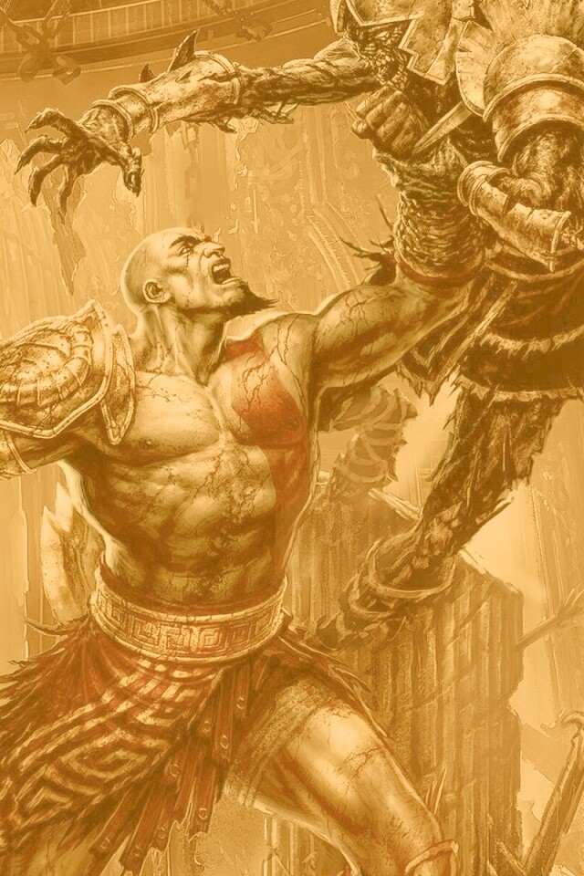 Кратос с мечем обои