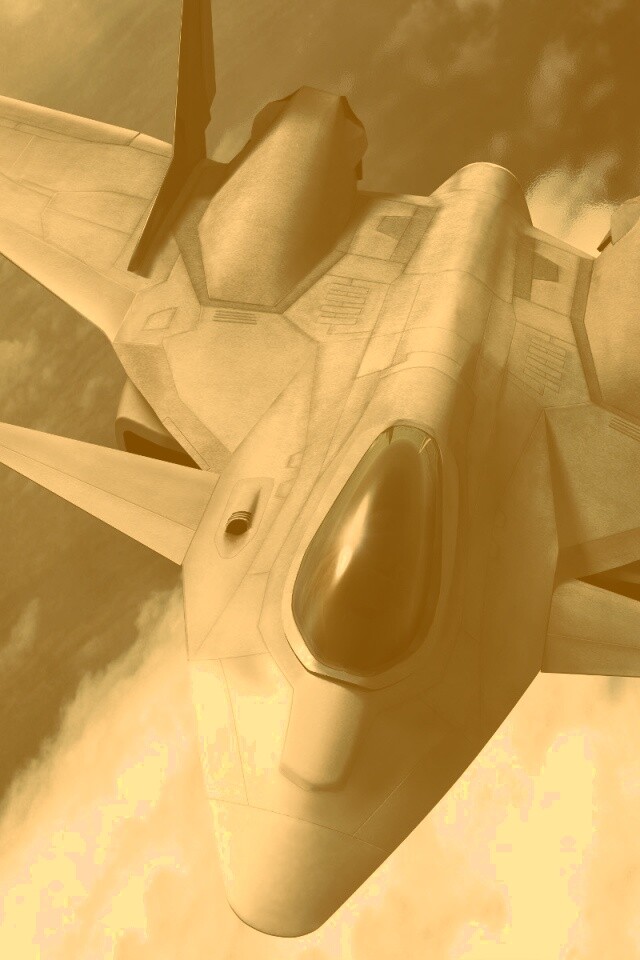 Нарисованный истребитель в полете обои