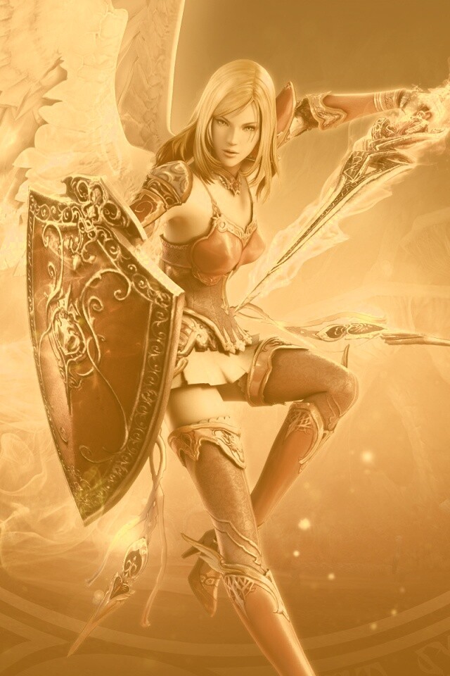 Ангел с мечом и щитом обои