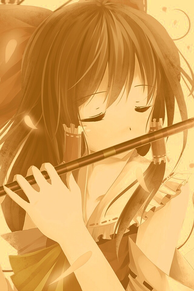 Девочка играет на флейте обои